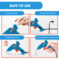 CRAFT FUSION Glue Gun and Sticks Set (20W) - Hot Glue Gun kit with 10 Clear Hot Glue Sticks for Mini Glue Gun - Small Hot Glue Gun Mini Glue Gun Sticks, Blue Craft Glue Gun for Kids, Adults